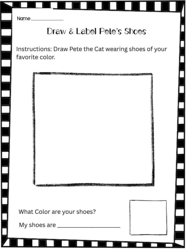 Pete the Cat worksheets for PreK–1 with sequencing, coloring, and comprehension activities.”