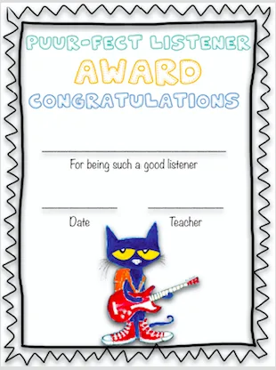 Pete the Cat Whole Listening Poster + Editable awards + activities - Image 4