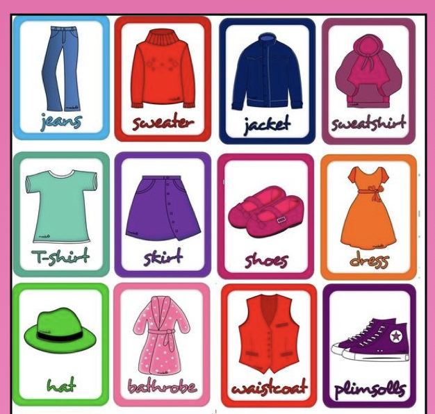 Free Printable Clothes Flashcards