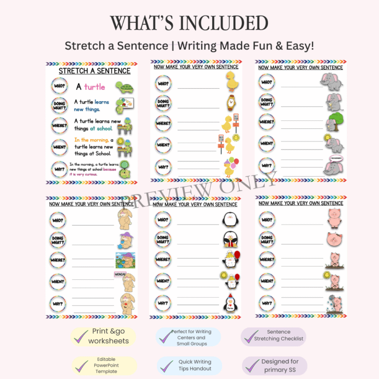 Stretch a Sentence Printable Activity | Best-Selling Writing Expansion Resource for Kids - Image 2