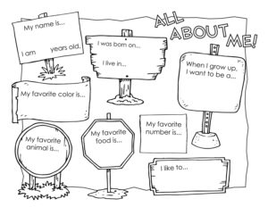 FREE- All about me Worksheets