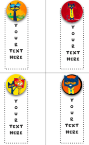 EDITABLE Pete The Cat Bookmarks