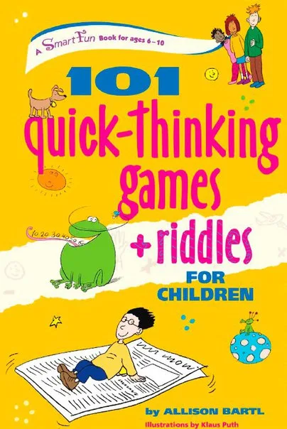 Cover of FREE 101 Quick-Thinking Games and Riddles for Children PDF – SmartFun printable book of brain teasers