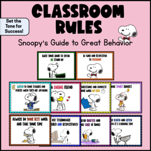 Snoopy Classroom Rules Posters | 10 Cute Printable Signs for Classroom Manage