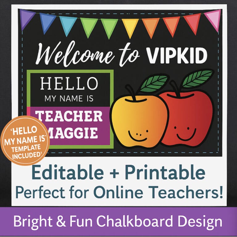CUSTOMIZABLE- Teacher name Sign| VIPKid Classroom name sign| Digital download|