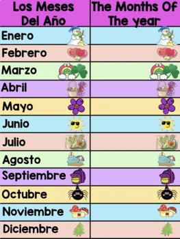 Spanish & English- Bilingual Months of the Year Poster + Activity - Image 3