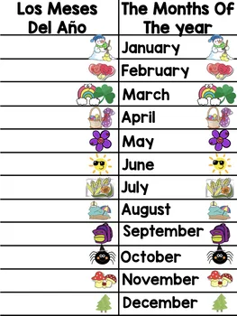 Spanish & English- Bilingual Months of the Year Poster + Activity - Image 4