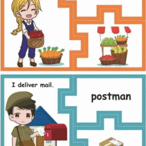 Cover of Job Puzzles – Free Printable Activities for Kids with career-themed puzzles and games