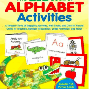 Cover of The BIG Book of Alphabet Activities + Practice Packets – FREE PDF with letter learning games and worksheets