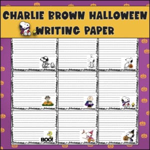 Snoopy Halloween Writing Paper Set for Primary Classrooms