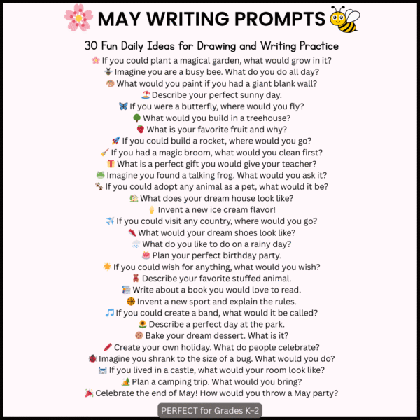 May Writing Prompts | 30 Fun Drawing & Writing Activities for K-2nd| No-Prep - Image 2