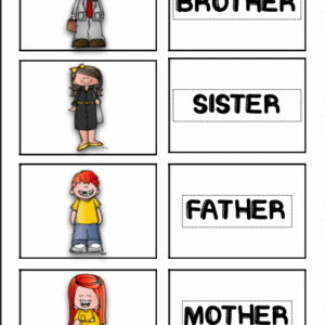 Free Family Vocabulary Game printable for ESL and early learners